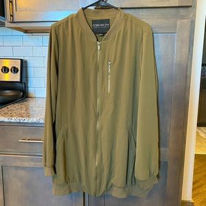 ✨army green long bomber jacket✨